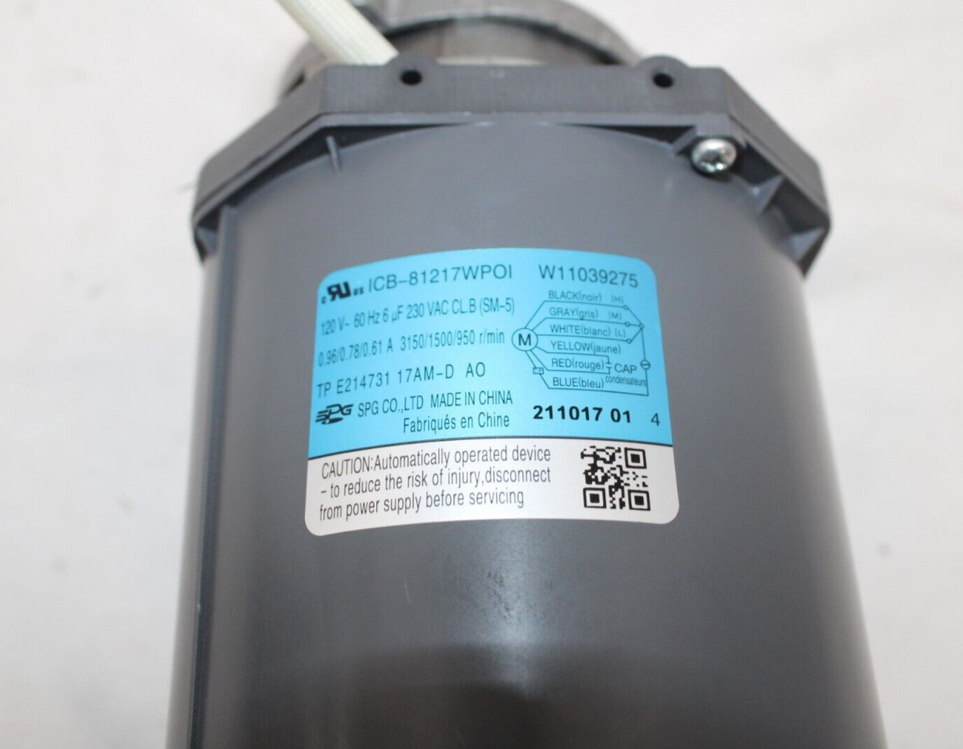 Whirlpool Microwave Fan Blower Motor from WML55011HS07 OEM W11039275 W11213353