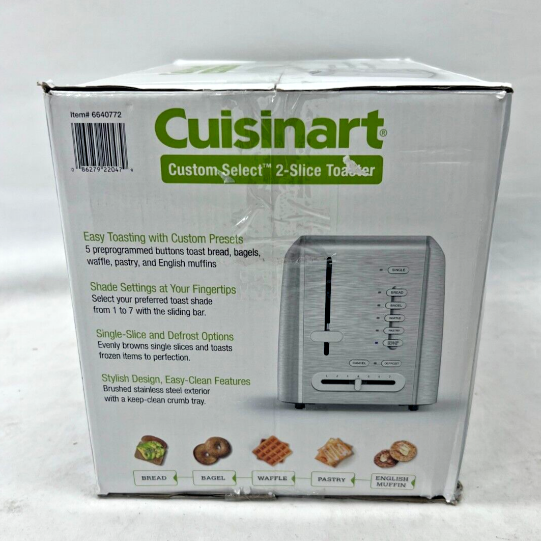 Cuisinart RBT-1200PC Countertop Custom Select 2-Slice Toaster in Stainless Steel