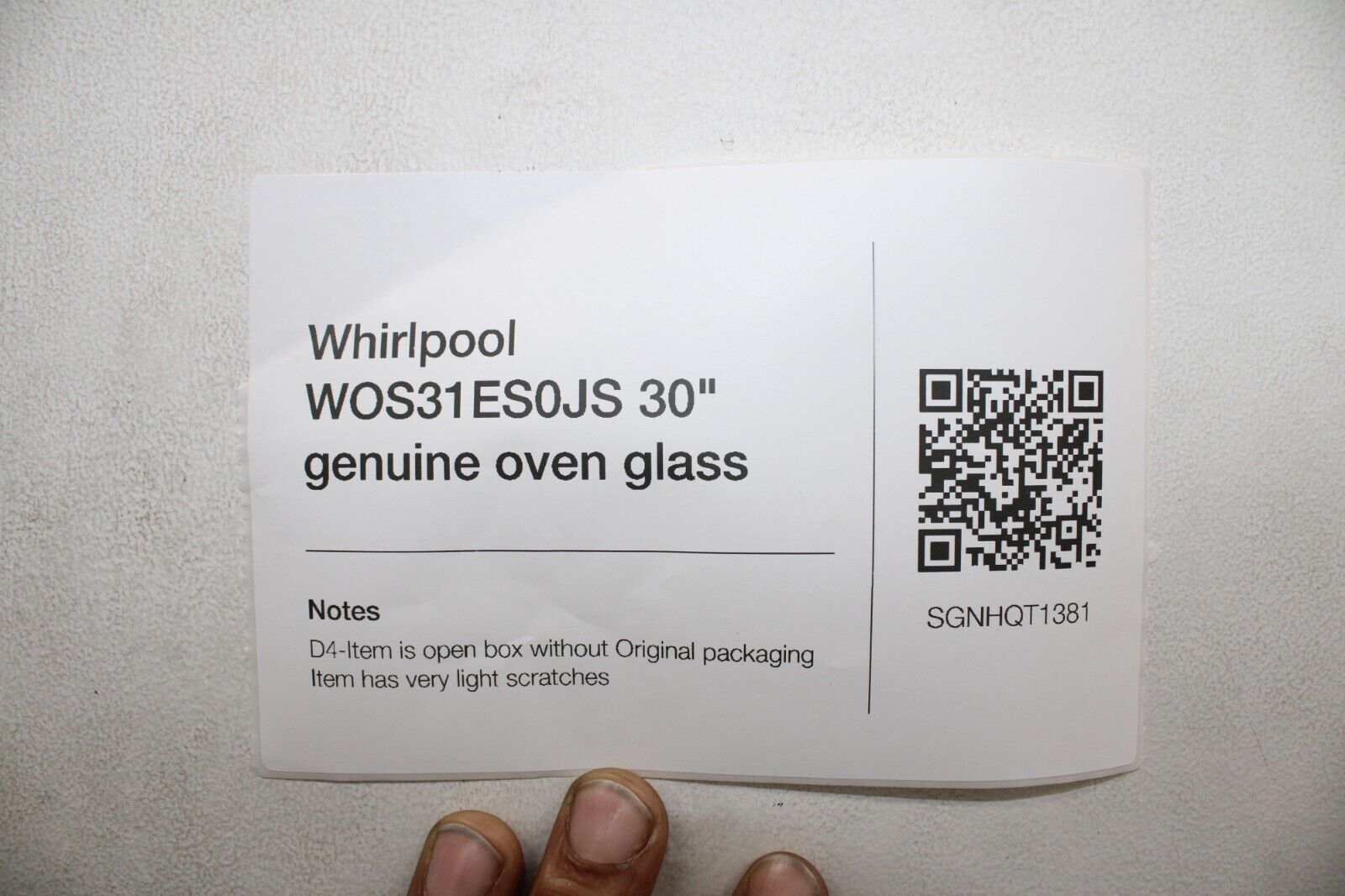 Whirlpool OEM Oven Glass w/ Frame WOS31ES0JS Wall Oven Part# W10678524