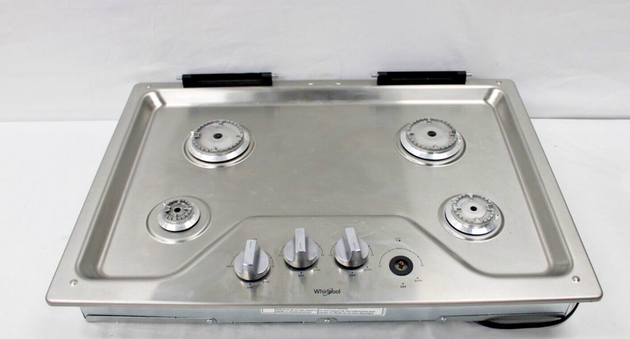 Whirlpool WCG55US0HS 30" Built-In Gas Cooktop in Stainless Steel (No Grates)