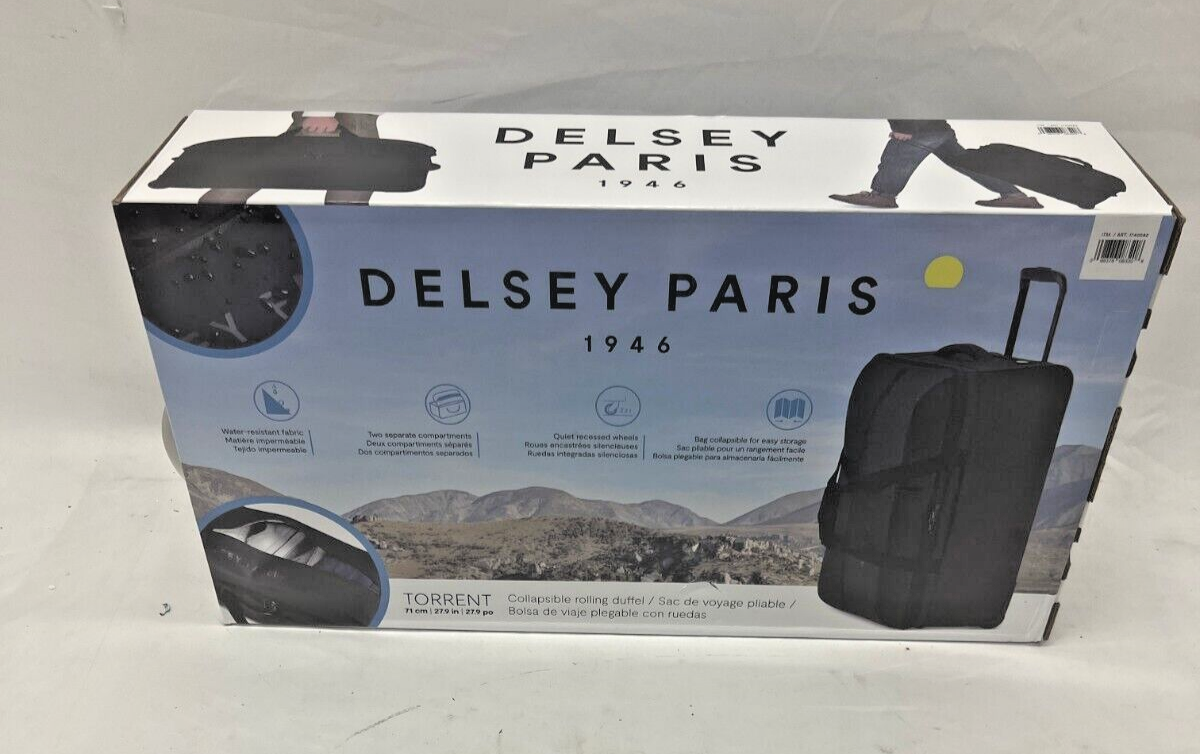 Delsey Paris Torrent 2-Wheel 28" Duffel Bag, Black