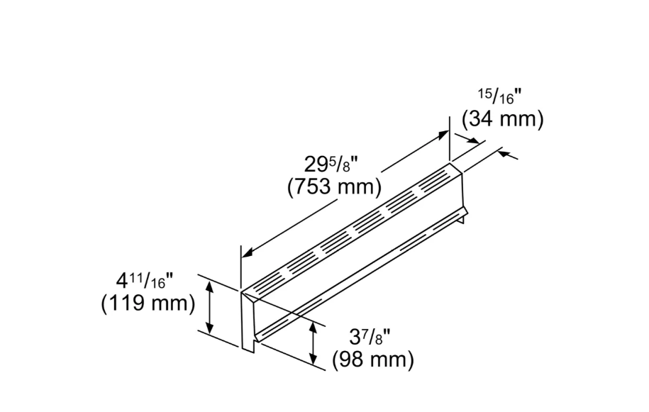 Bosch HGZBS301 4" Low Back for Bosch HGI804UC & HDI8054U Slide-In Ranges in SS