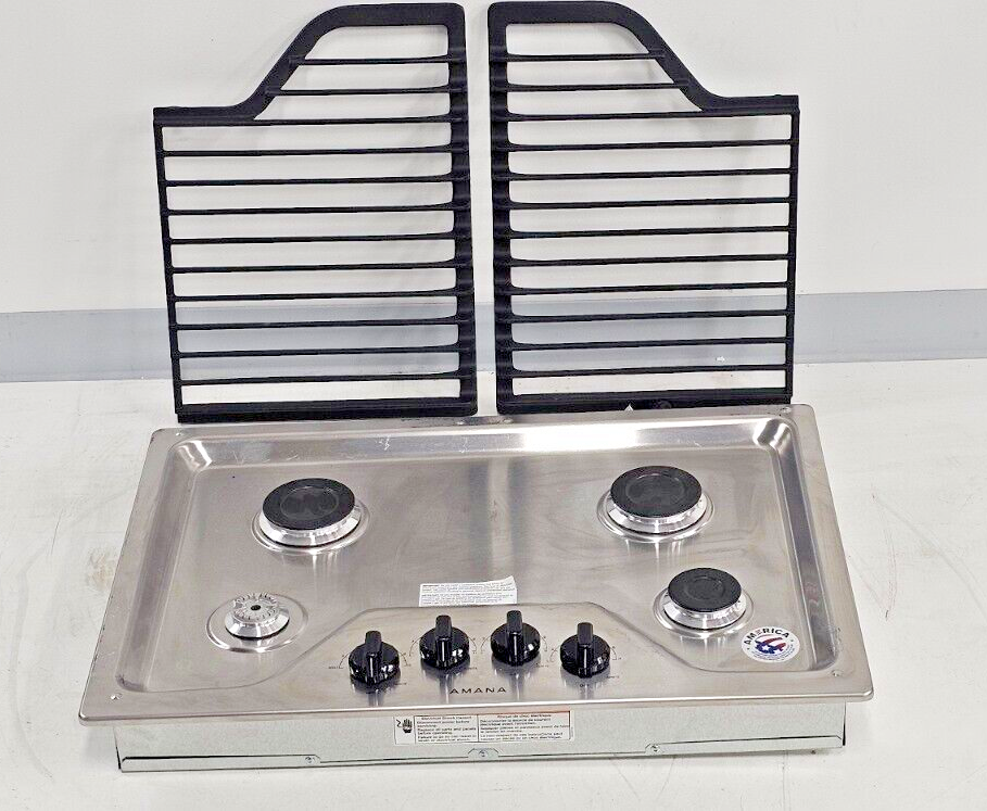 Amana AGC6540KFS 30" Natural Gas Cooktop w/ 4 Sealed Burners Stainless Steel