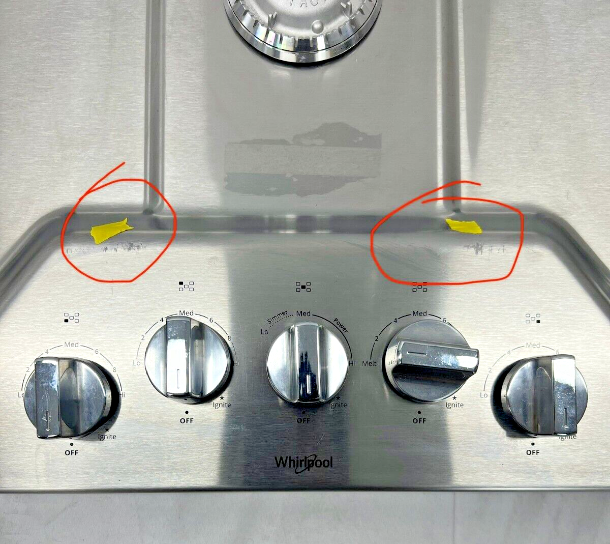 Whirlpool WCG97US6HS 36" 5-Burner Gas Cooktop in Stainless Steel