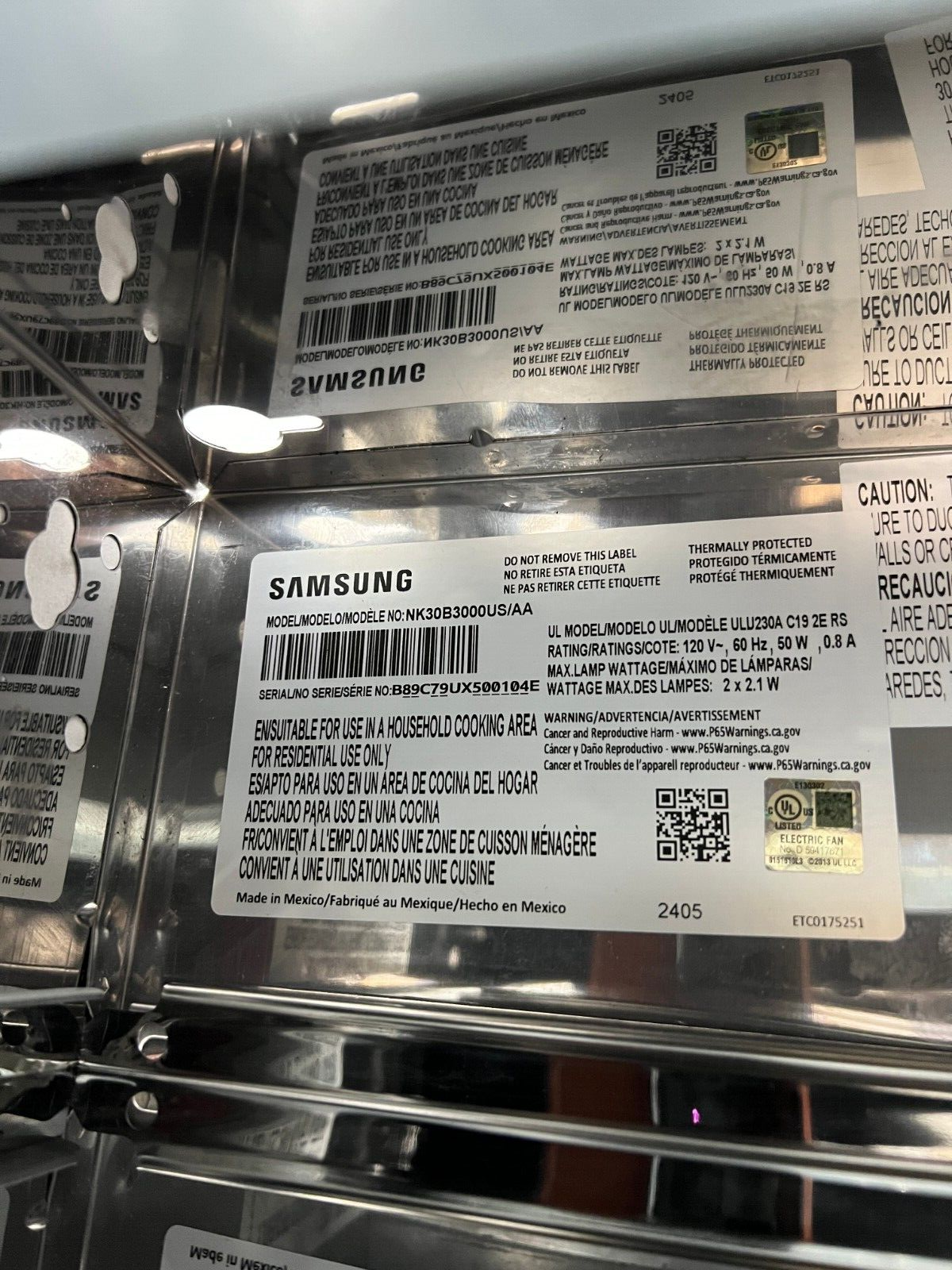Samsung NK30B3000US/AA - 30" Under Cabinet Range Hood - Stainless Steel