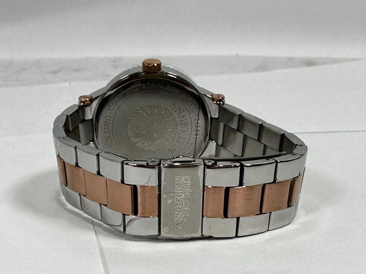 New Anne Klein Stainless Steel RoseGold Mother of Pearl Quartz Watch 12/2341MPRT