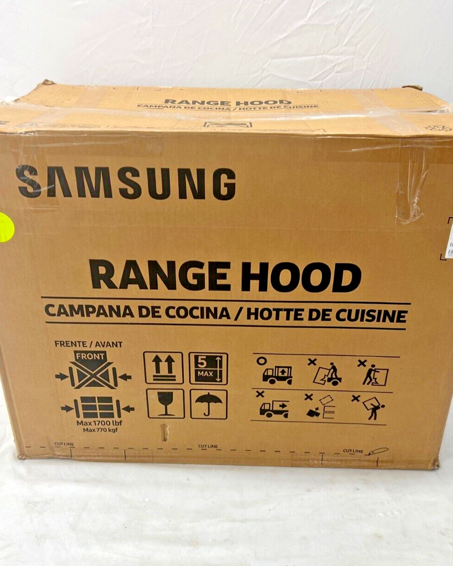 New Samsung BESPOKE NK30CB600WCGAA 29" Convertible Wall Chimney Range Hood, Gray