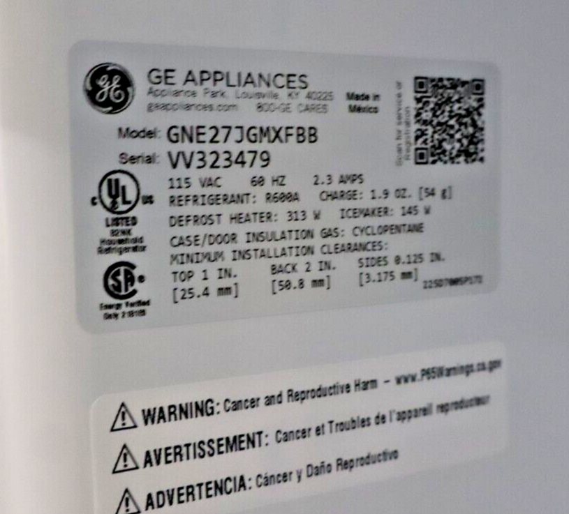 GE GNE27JGMBB 27.0 Cu. Ft. French-Door Refrigerator w/ Internal Water Dispenser