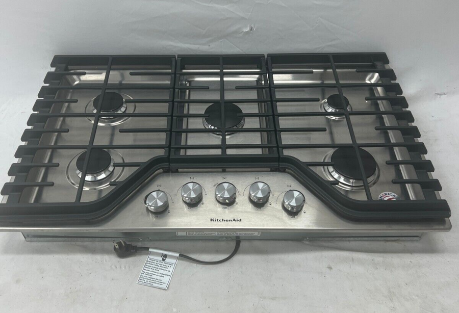 NEW KitchenAid KCGS356ESS 36" Built-In Gas Cooktop w/ 5 Burners in SS
