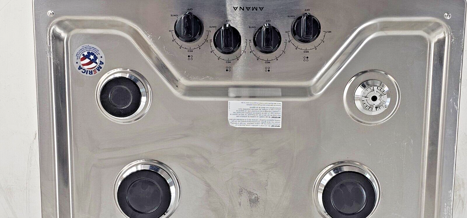 Amana AGC6540KFS 30" Natural Gas Cooktop w/ 4 Sealed Burners Stainless Steel