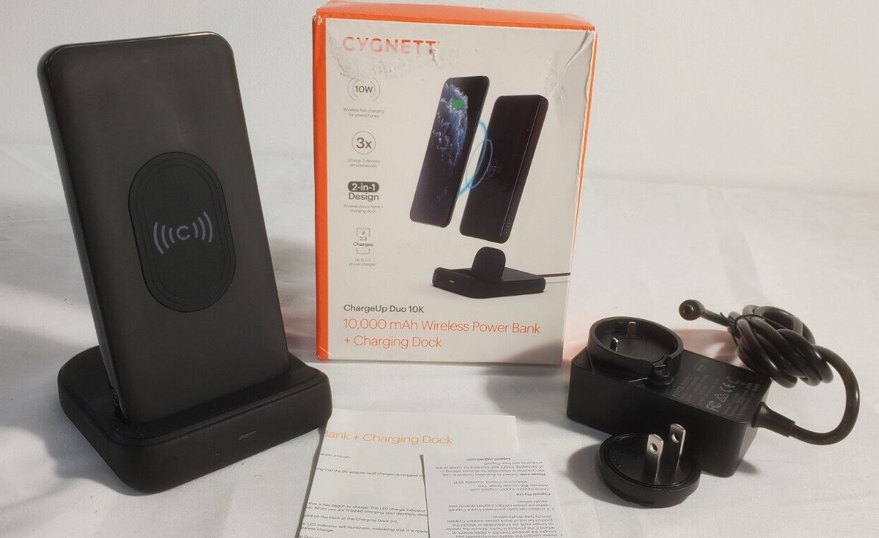 Cygnett ChargeUp Duo 10,000 mAh Wireless Powerbank + Charging Dock NOB