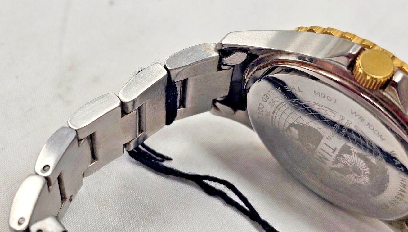 Timex TW2U55500 Men's VQ Navi Harbour Two-Toned SS Watch w/ Black Dial