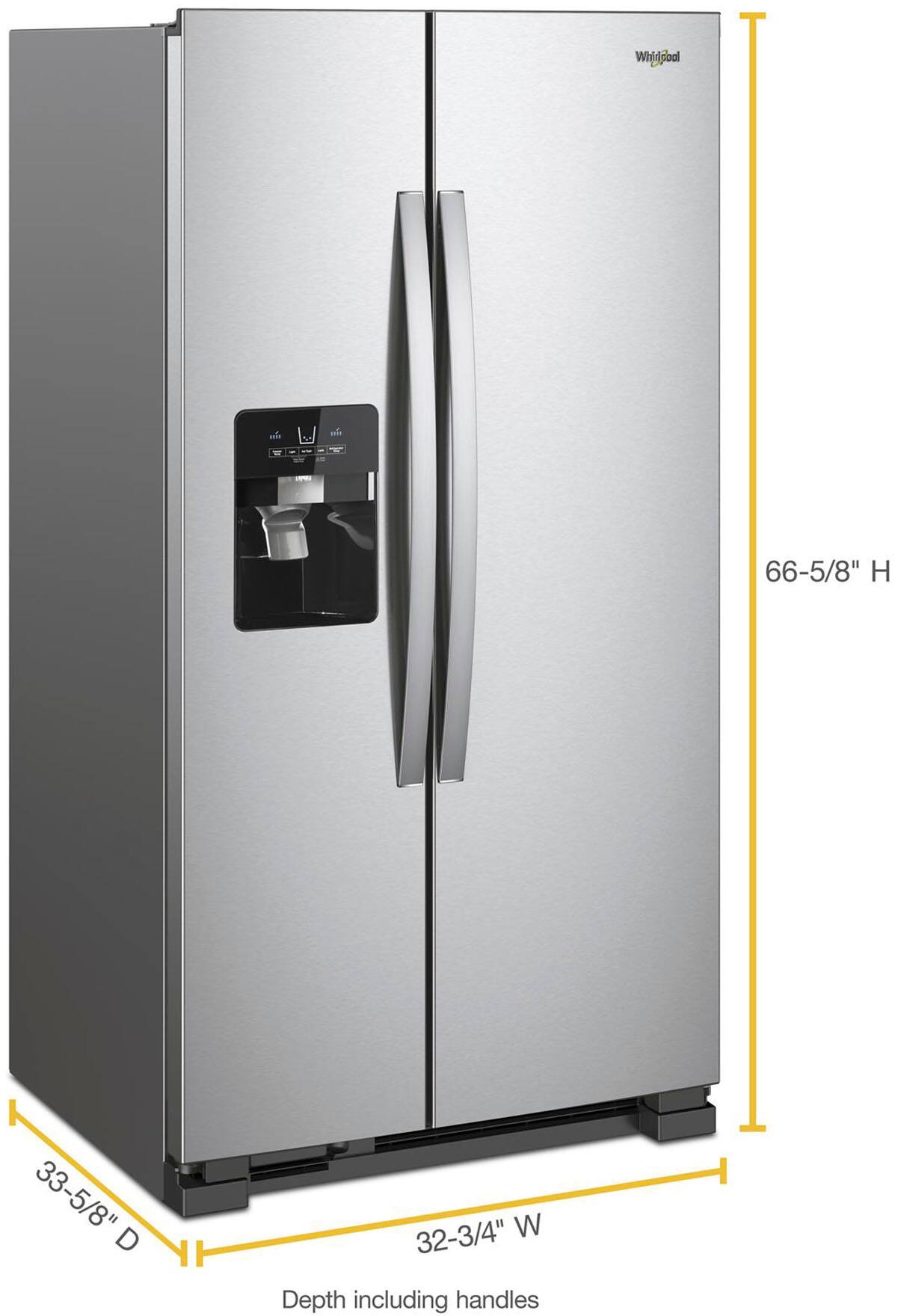 Whirlpool WRS321SDHZ 21.4 Cu. Ft 33" Side-by-Side Refrigerator, Stainless Steel - Image 2