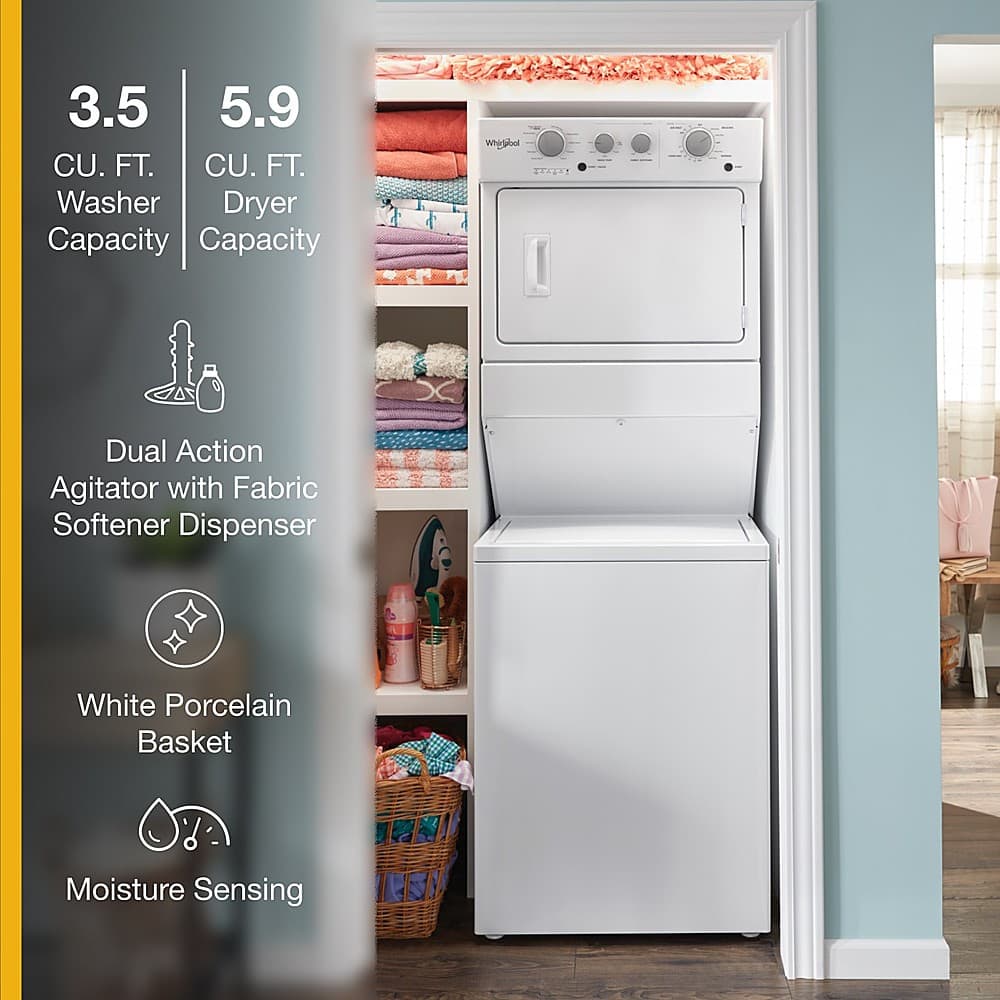 Whirlpool WET4027HW 3.5 Cu. Ft 5.9 Cu. Ft Washer Dryer Top Load ENERGY STAR - Image 4
