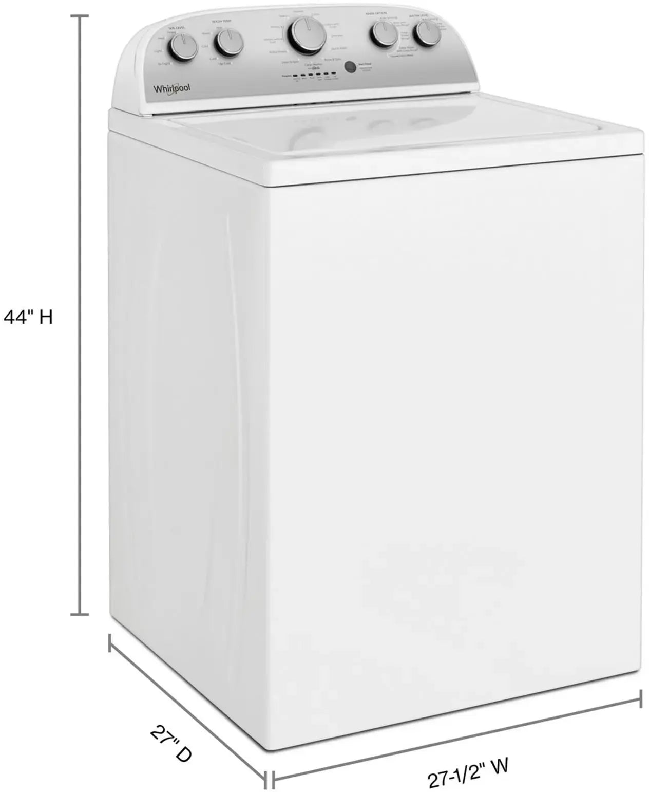 Whirlpool WTW4955HW 3.8 Cu. Ft. High Efficiency Top Load Washer with 360 Wash Agitator - White