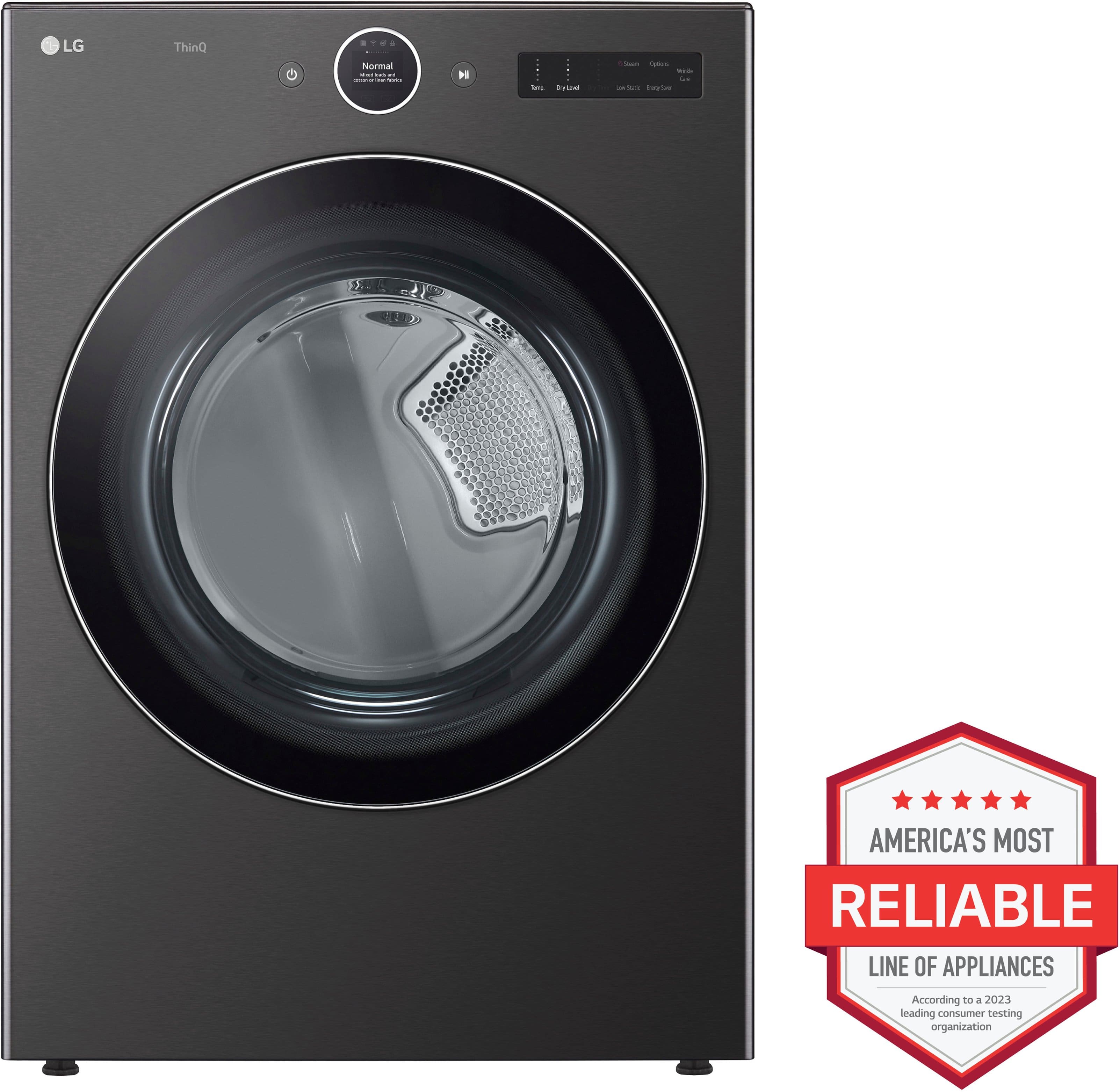 LG DLEX6700B 7.4 Cu. Ft Dryer Smart Steam ENERGY STAR Black Steel - Image 2
