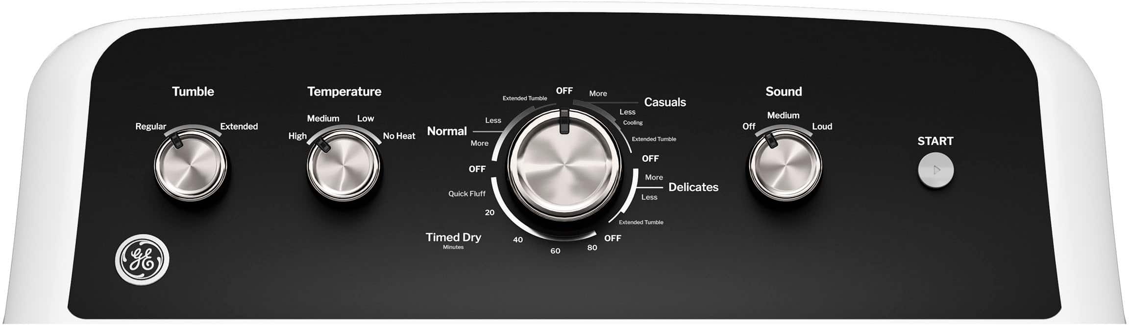 GE GTD48GASWWB 7.2 Cu. Ft Dryer ENERGY STAR White with Matte Black - Image 2