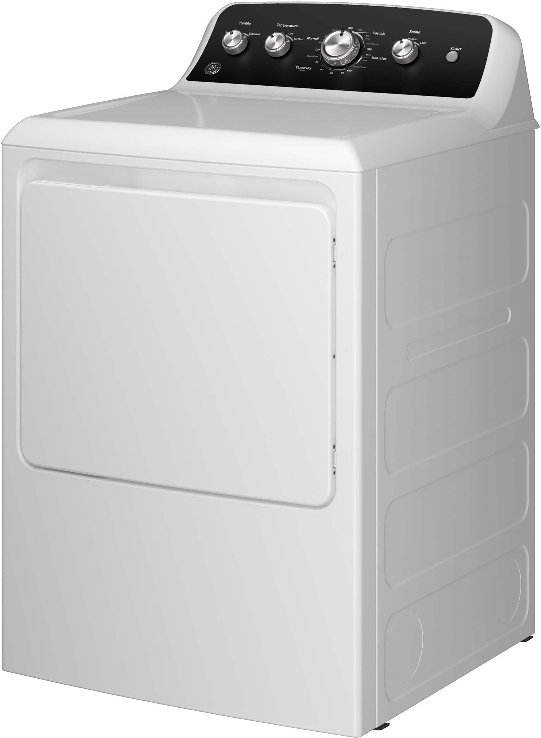 GE GTD48GASWWB 7.2 Cu. Ft Dryer ENERGY STAR White with Matte Black - Image 3
