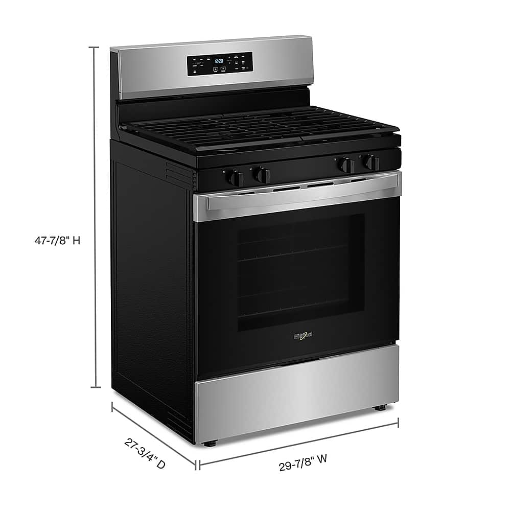Whirlpool WFGS3530RS 5.3 Cu. Ft Range Cooktop Freestanding Stainless Steel - Image 4