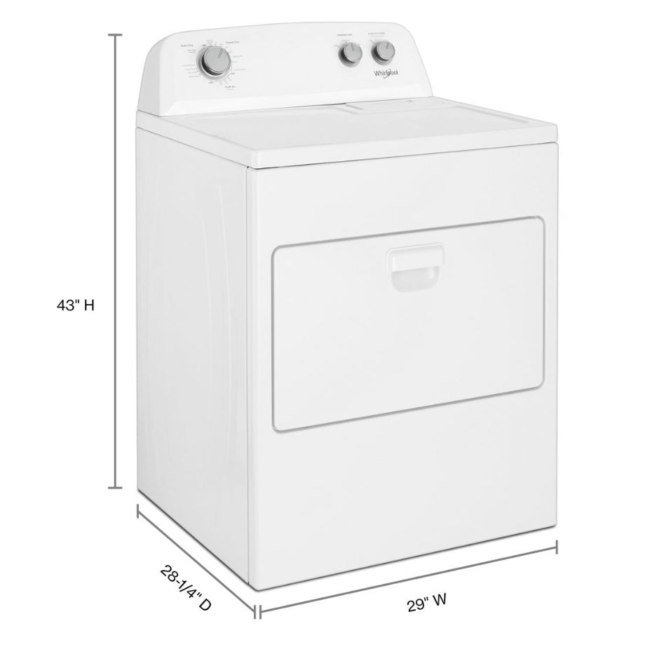 Whirlpool WGD4850HW 7.0 cu. ft. Front Load Gas Dryer with AutoDry™ Drying System