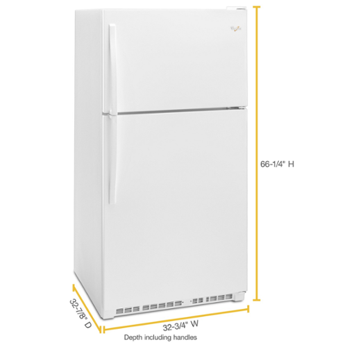 Whirlpool WRT311FZDW 20.5 Cu. Ft 33" Top-Freezer Refrigerator, White - Image 3
