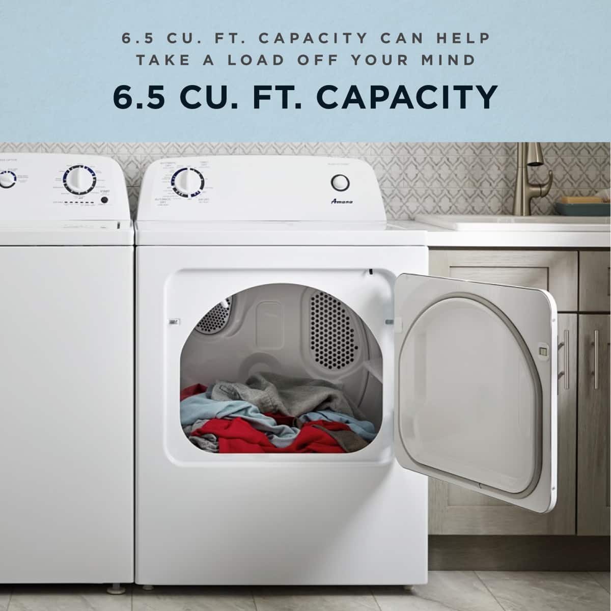 Amana NED4655EW 6.5 Cu. Ft Dryer ENERGY STAR White - Image 7