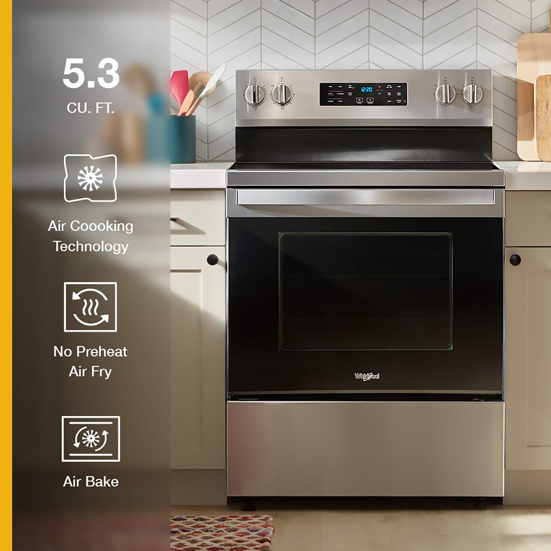 Whirlpool WFES5030RZ 5.3 Cu. Ft Range Freestanding Convection ENERGY STAR - Image 4