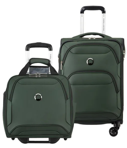 Delsey Storm Plus 2-piece Under Seater & Carry-On Luggage Set (Green)