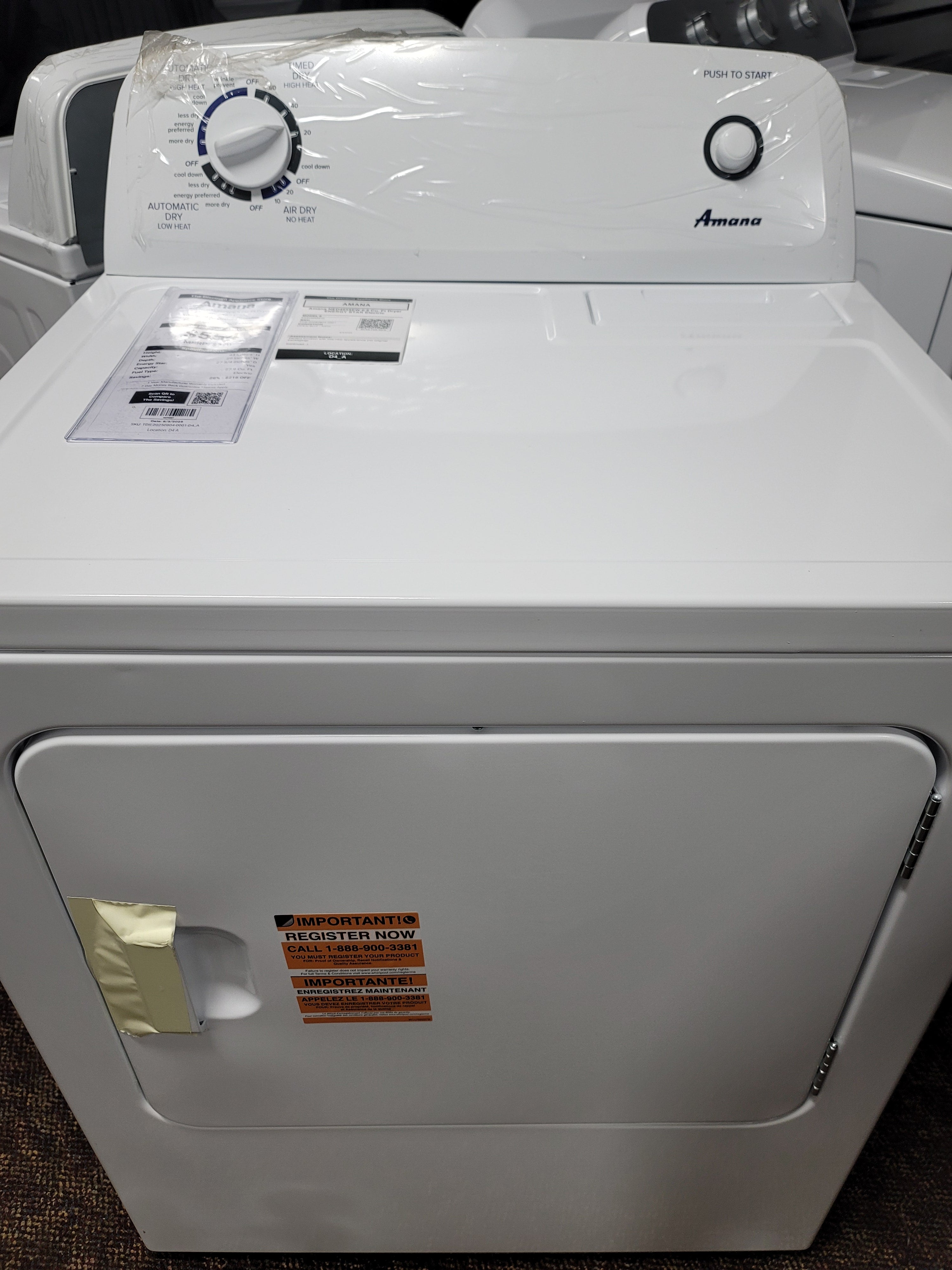 Amana NED4655EW 6.5 Cu. Ft Dryer ENERGY STAR Electric - Image 3