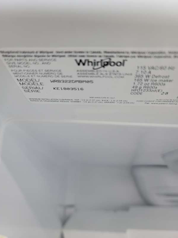Whirlpool WRB322DMBM 22 cu. Ft 33" Bottom-Freezer Refrigerator ENERGY STAR - Assessment Photo 10