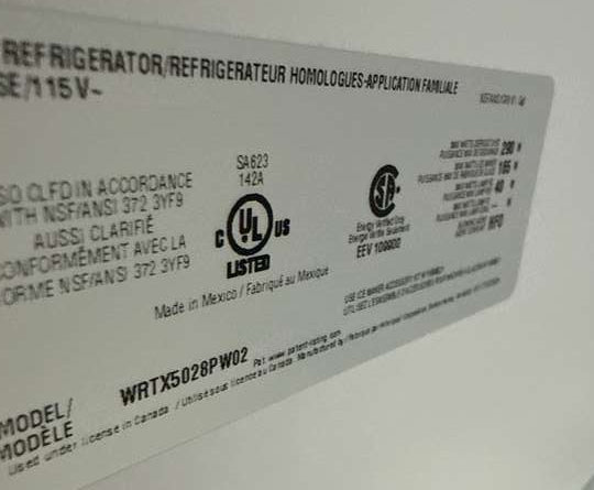 Whirlpool WRTX5028PW 16.3 Cu. Ft 28" Top-Freezer Refrigerator, White - Assessment Photo 11