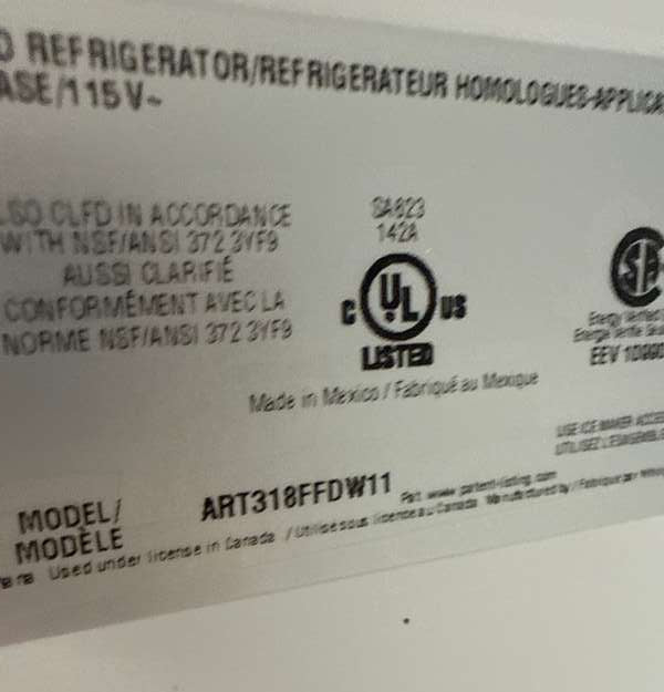 Amana ART318FFDW 18 Cu. Ft. Top-Freezer Refrigerator, White - Assessment Photo 11