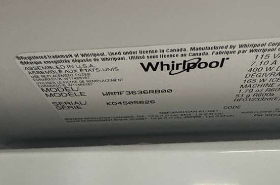 Whirlpool WRMF3636RB 24.5 Cu. Ft 36" French Door Refrigerator ENERGY STAR, Black - Assessment Photo 13