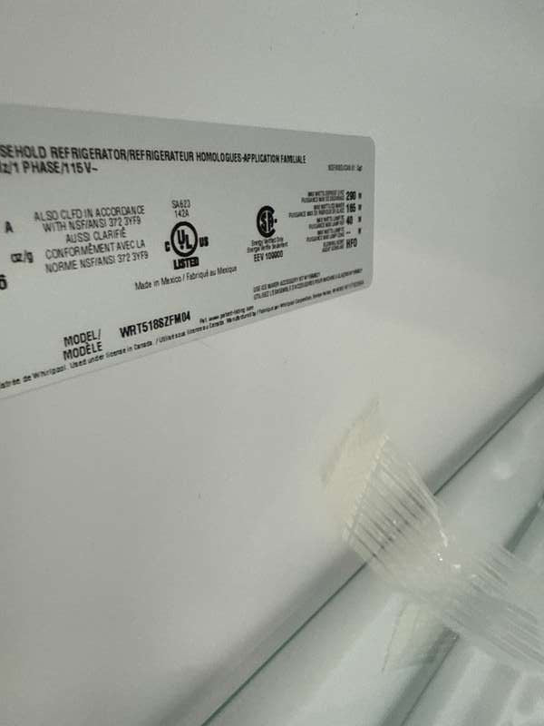 Whirlpool WRT518SZFM 17.7 Cu. Ft 28" Top-Freezer Refrigerator ENERGY STAR - Assessment Photo 13