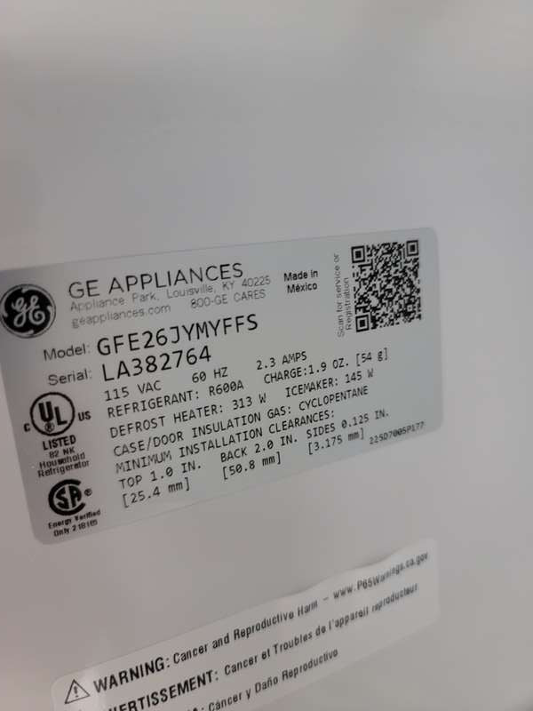 GE GFE26JYMFS 25.6 Cu. Ft French Door ENERGY STAR Stainless Steel - Assessment Photo 13