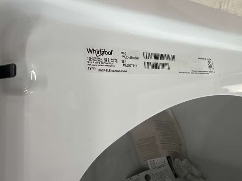 Whirlpool WED4950HW 7 Cu. Ft Dryer ENERGY STAR White - Assessment Photo 13