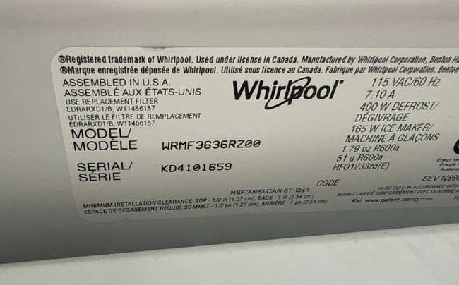 Whirlpool WRMF3636RZ 24.5 Cu. Ft 36"  French Door Refrigerator, Stainless Steel - Assessment Photo 14
