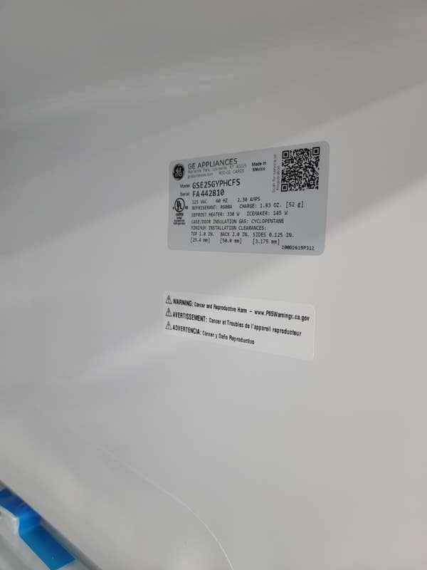 GE GSE25GYPFS 25.3 Cu. Ft SidebySide ENERGY STAR Stainless Steel - Assessment Photo 14