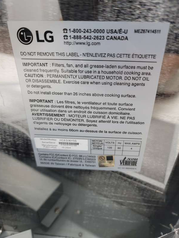 LG HCED3015S 30 inch Range Stainless steel - Assessment Photo 14