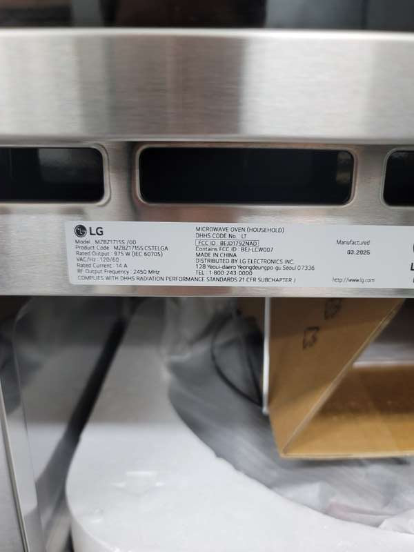 LG MZBZ1715S 1.7 Cu. Ft Microwave BuiltIn Convection Stainless Steel - Assessment Photo 15