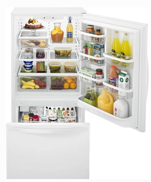 Whirlpool 30" WRB329DMBW Free Standing Refrigerator Bottom Freezer White - Assessment Photo 1