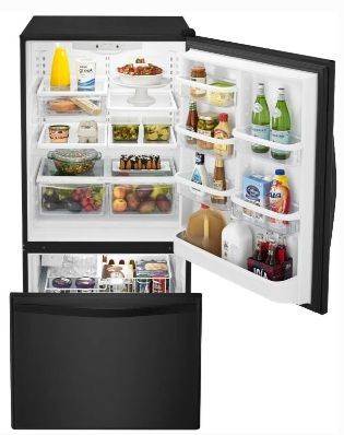 Whirlpool 33" WRB322DMBB Free Standing Refrigerator Bottom Freezer Black - Assessment Photo 1