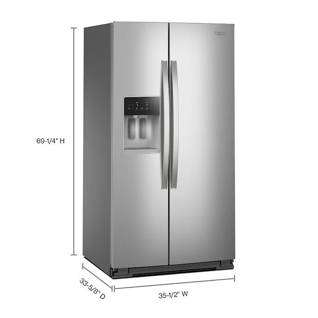 Whirlpool WRSF5836RZ 28.7 Cu. Ft. 36" Side-by-Side Refrigerator, Stainless Steel - Assessment Photo 2