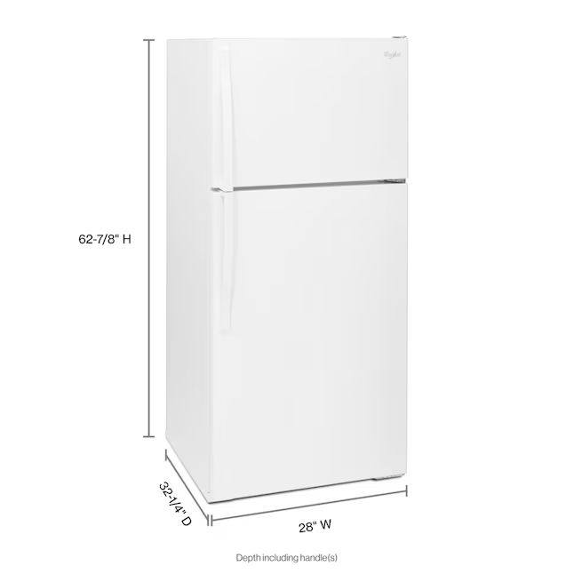 Whirlpool WRT314TFDW 14.3 Cu. Ft. 28" Top-Freezer Refrigerator, White - Assessment Photo 2