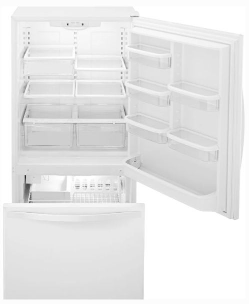 Whirlpool 30" WRB329DMBW Free Standing Refrigerator Bottom Freezer White - Assessment Photo 3