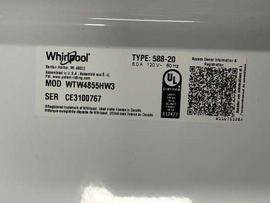 Whirlpool WTW4855HW Washers [Please specify color] - Assessment Photo 5