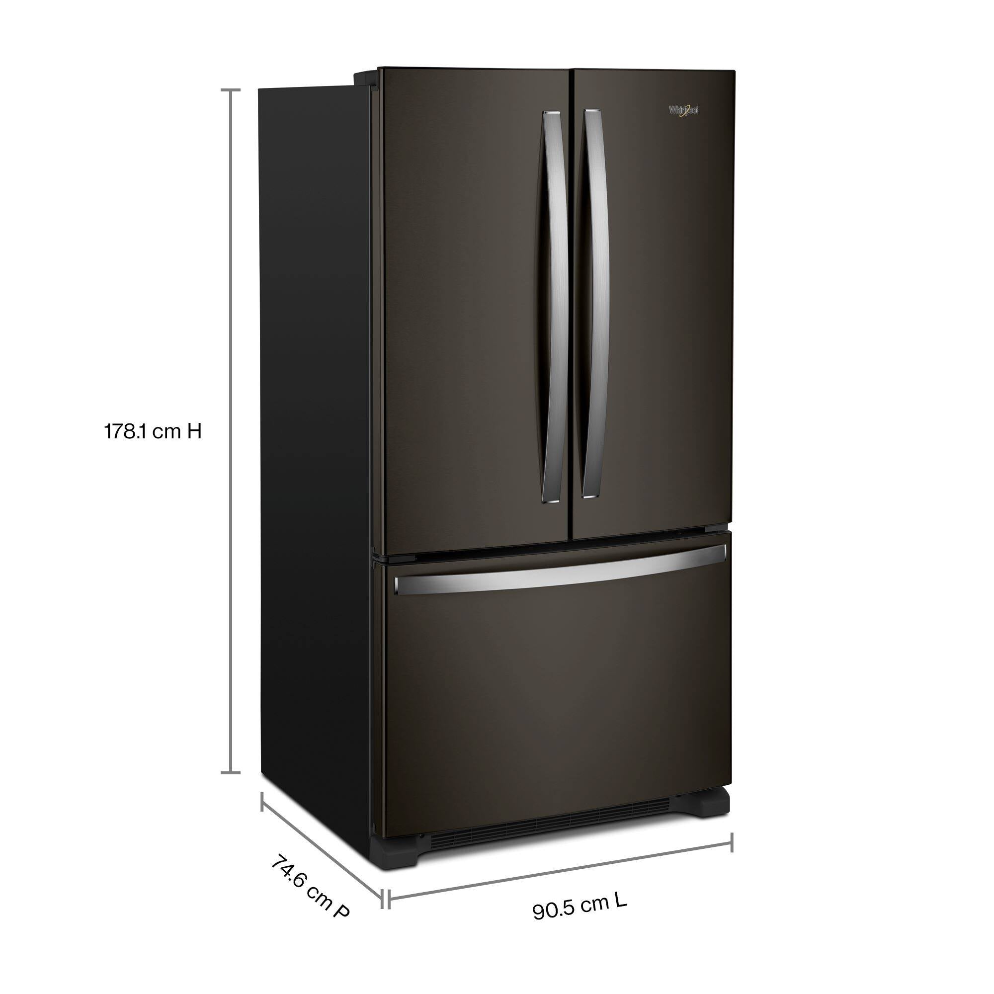 Whirlpool WRFC2036RV 20 Cu. Ft 36" French Door Refrigerator, Black Stainless - Image 2