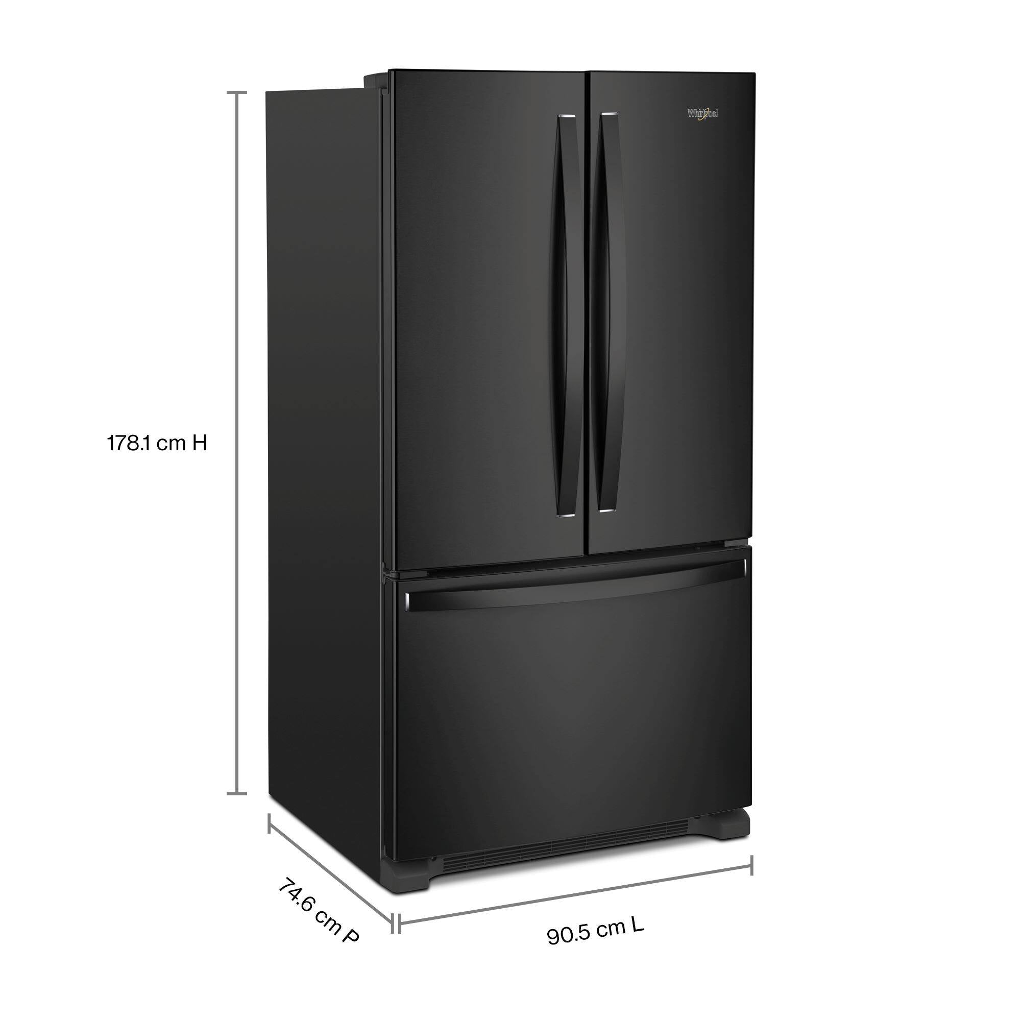 Whirlpool WRFC2036RB 20 Cu. Ft 36" French Door Refrigerator ENERGY STAR Black - Image 2