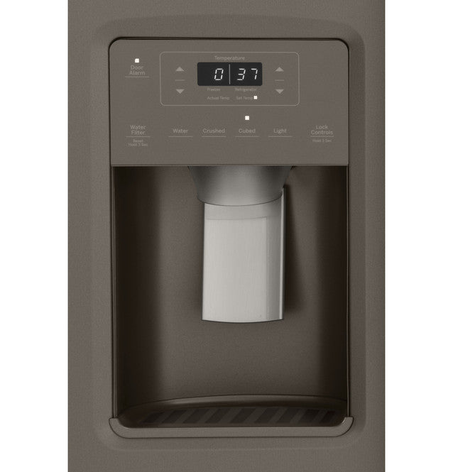 GE GZS22IMNES 21.8 Cu. Ft Counter-Depth Side-by-Side Refrigerator, Slate