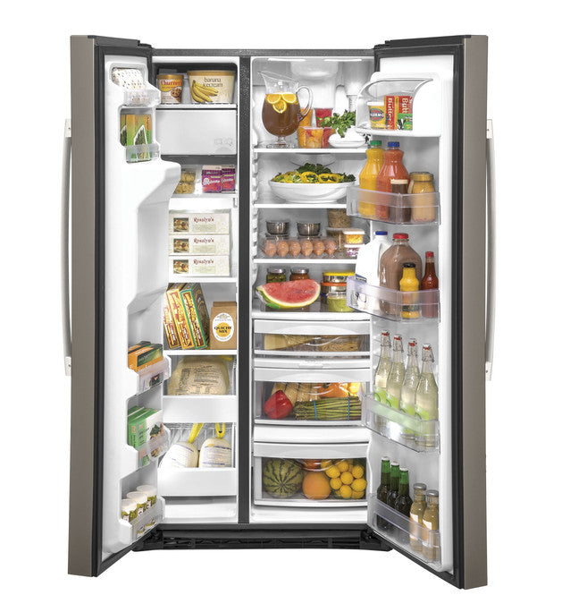 GE GZS22IMNES 21.8 Cu. Ft Counter-Depth Side-by-Side Refrigerator, Slate